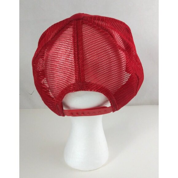 Vintage Farmland COOP Red Mesh Back Corded Snapback Baseball Cap Trucker Hat USA - Picture 4 of 7